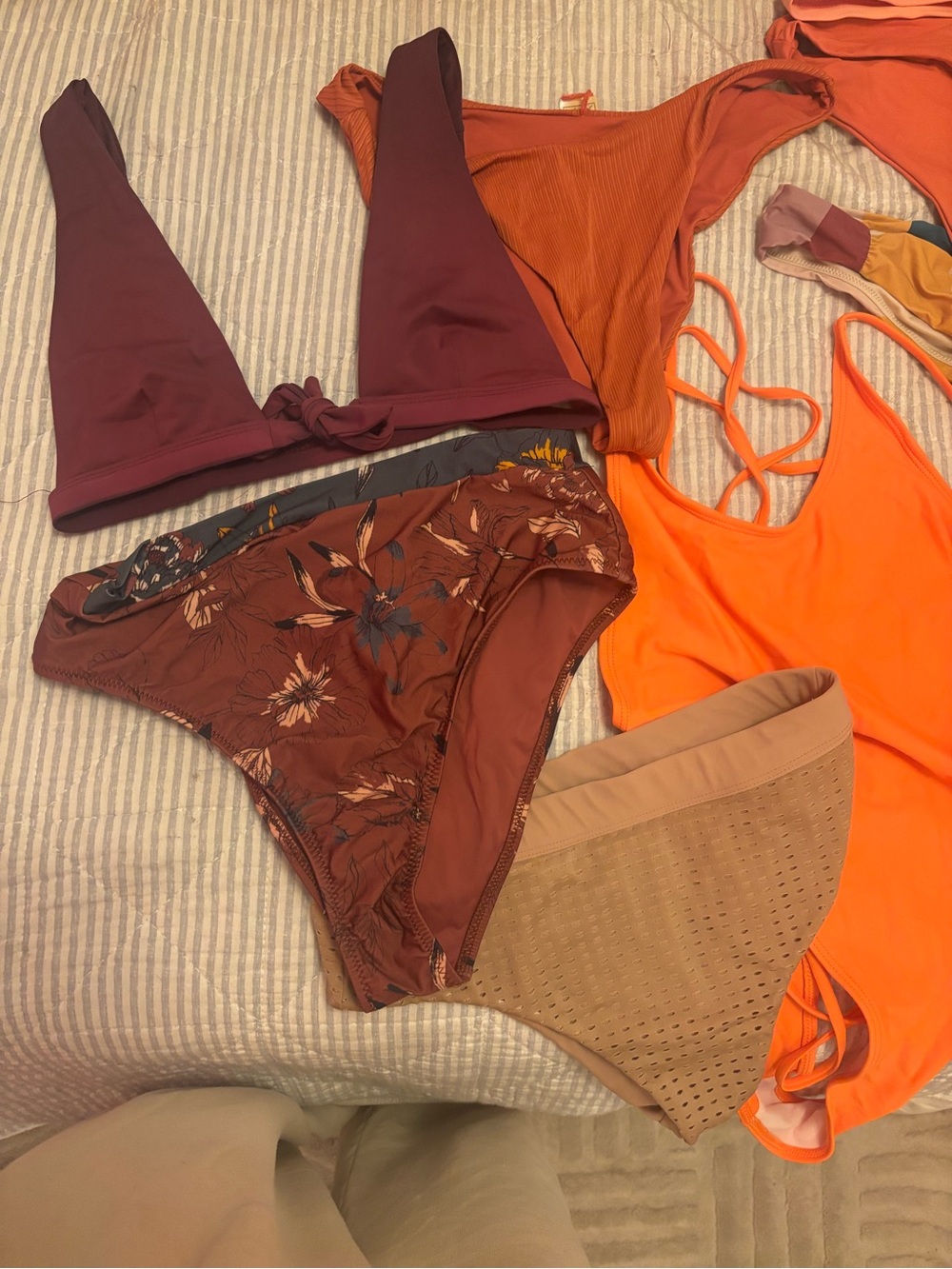 Mixed Swimwear Set - Orange, Rust, Burgundy & Nude